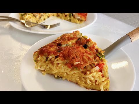 Air Fryer Egg Noodle Pizza in 10 Minutes | Ramen Pizza | Cheesy Maggi