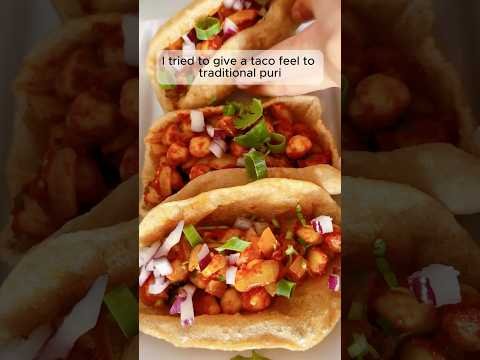 Fusion Taco Style Puri with Chickpea Curry