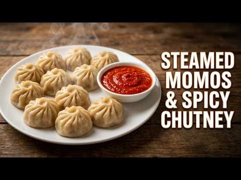 Veg Momos (Nepali-style steamed dumplings) with Spicy Chutney