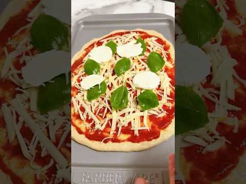 Homemade Whole Wheat Pizza with Fresh Mozzarella & Basil