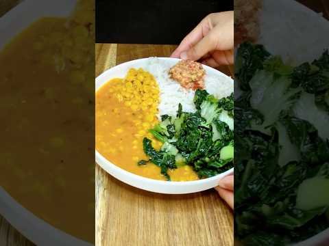 Easy Lentil Soup, Bok Choy Stir Fry, Rice & Tomato Chutney Meal
