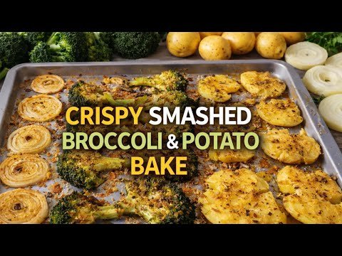 Crispy Smashed Broccoli & Potato Bake