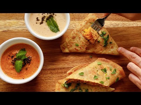 Quinoa Crepe Wraps with Spiced Potato Filling