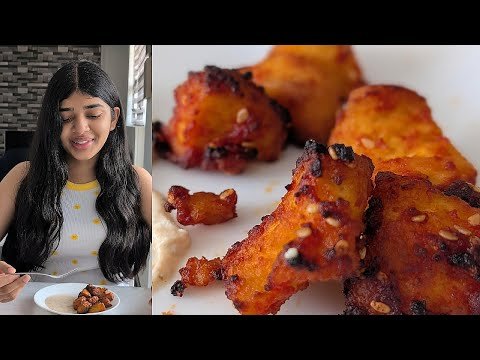 Air-Fried Crumble Tofu with Creamy Yogurt Dip