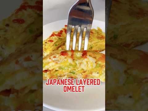 Japanese Layered Omelet | Cheesy & Colorful Breakfast!