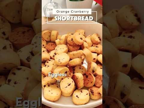 Orange Cranberry Shortbread Cookies – Bite-Sized, Eggless