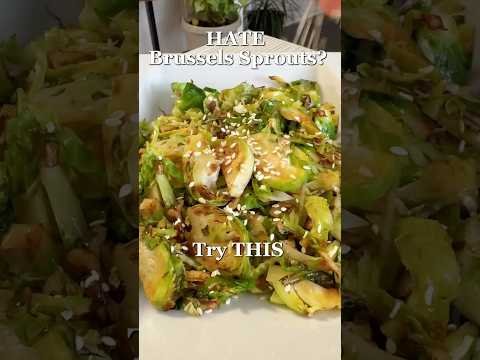 10-Minute Crispy Garlic Brussels Sprouts with Sesame and Peanuts Crunch