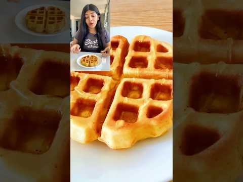 She Took the First Bite… and This Happened 🧡 #waffle #belgianwaffle @ShreyaPanthee #mukbang
