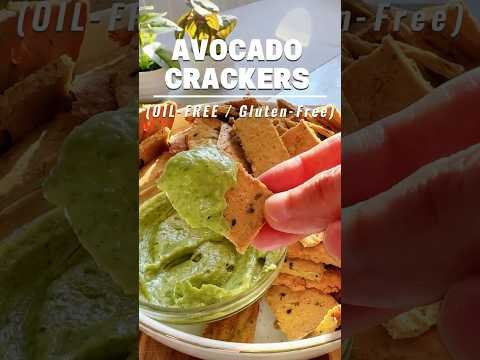 Chickpea Avocado Almond Crackers & Creamy Cilantro Dip