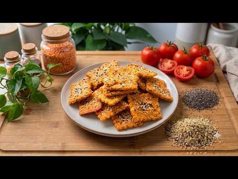 High-Protein Red Lentil Tomato Crackers