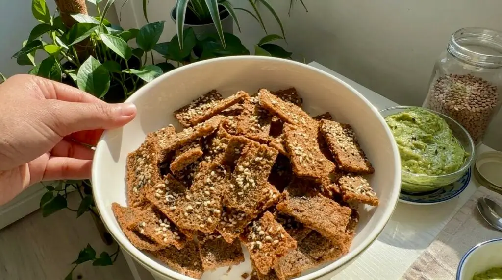 Flourless Red Lentil Soy Protein Crackers