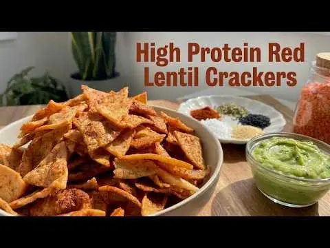 High Protein Flourless Red Lentil Crackers