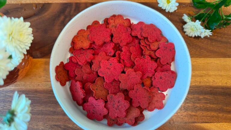 Beet Red Lentil Flower Crackers