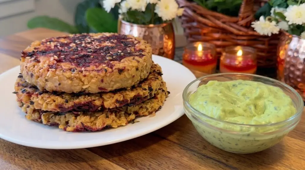 Savoury Beetroot Oat Pancakes