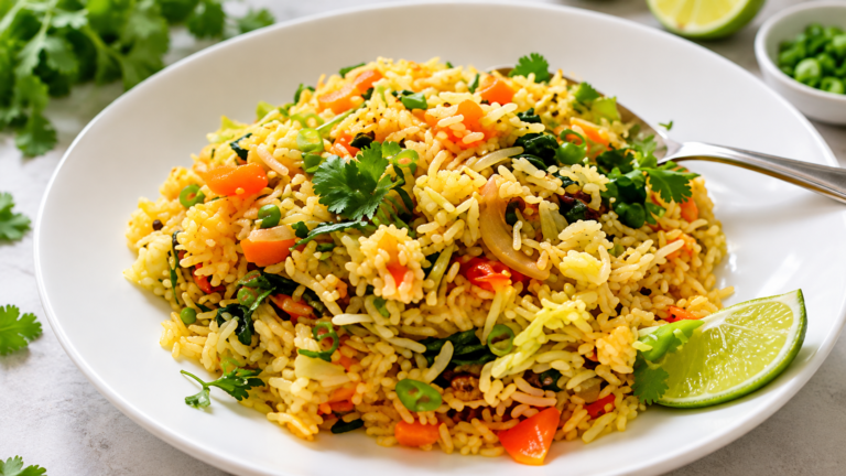 10-Min Veggie Stir-Fry Rice with Mushrooms & Coriander