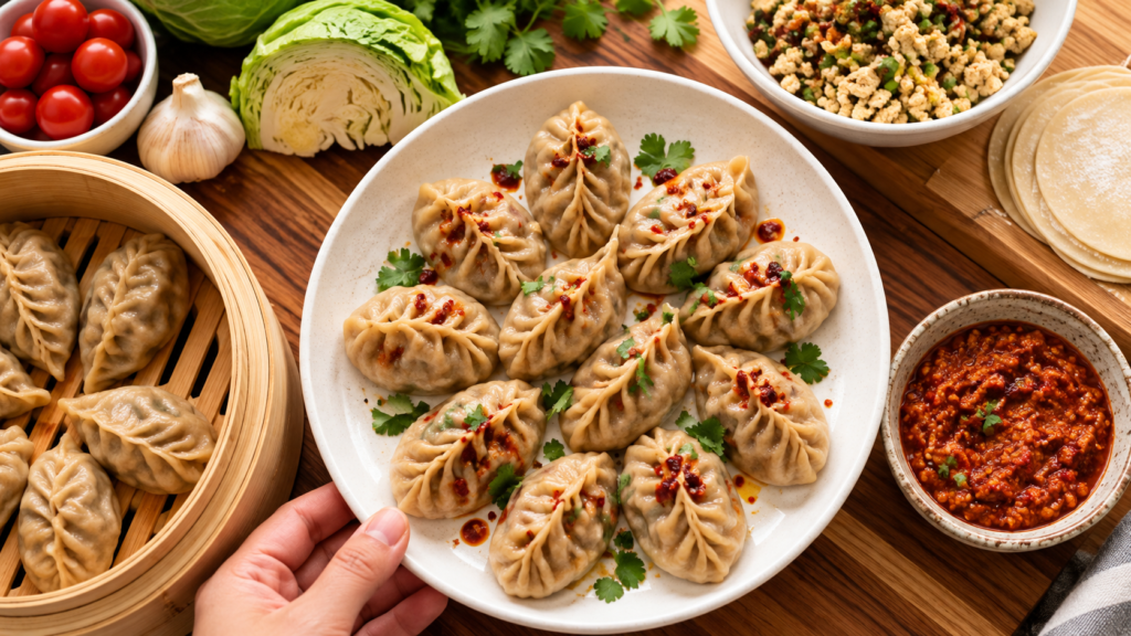 50 High-Protein Nepali Momos | Tofu & Paneer with Spicy Schezwan Chutney & Flash Freeze Hack